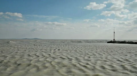 Wind storm in winter time at Lake Balaton, Hungary Stock Footage 47700104
