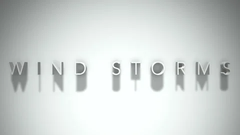 Wind storms 3D title animation with shadows on a white background Stock Footage 297274657