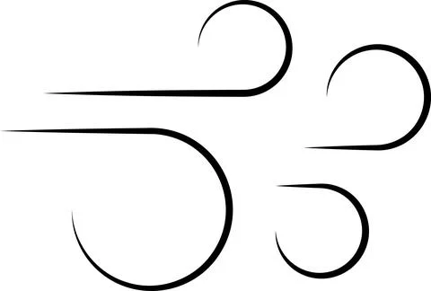 Wind stroke icon set isolated on transparent background vector illustration. Air Stock Illustration