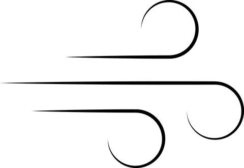 Wind stroke icon set isolated on transparent background vector illustration. Air Stock Illustration