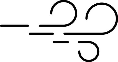 Wind stroke icon set isolated on transparent background vector illustration. Air Stock Illustration