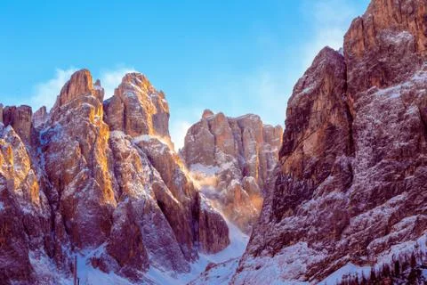 Wind on the summit of the mountain Stock Photos