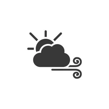 Wind, sun and cloud. Icon. Weather glyph vector illustration Stock Illustration
