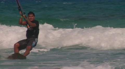 Wind surf close on legs Video stock 1064970