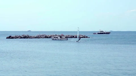 Wind Surfer Falling Stock-Footage 43676852