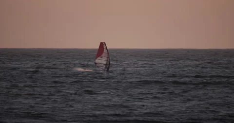 Wind Surfer Speeding On Ocean Stock Footage 162352006