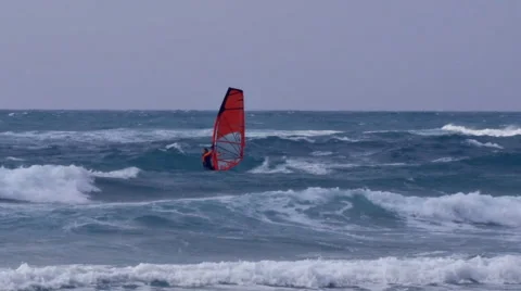 Wind surfer wave surfing Vidéo 46797454