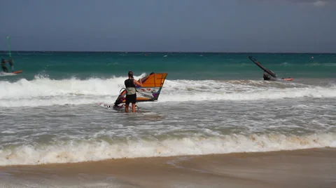 Wind surfers 1 Stock Footage 39237754