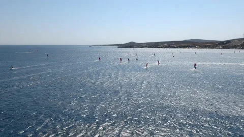 Wind surfers in action Stock Footage 202682021