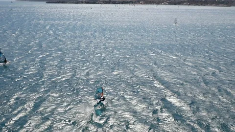 Wind Surfers In Action Stock Footage 202699980
