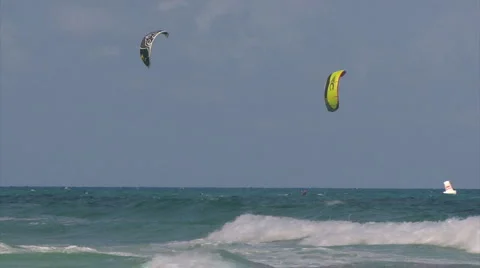 Wind surfers wide Video stock 1064932
