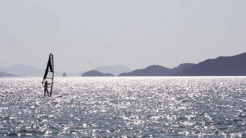 Wind Surfing Close Up Detail 스톡 동영상 80302424