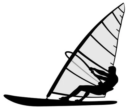 Wind surfing Stock Illustration