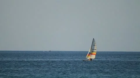 Wind Surfing On Ocean Stock Footage 10787800