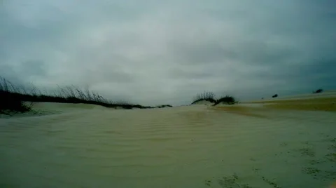 Wind Swept Sandy Beach [Fast Timelapse] - St. Augustine FL Stock Footage 45141029