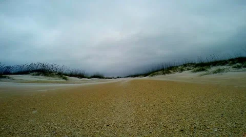 Wind Swept Sandy Beach [Fast Timelapse 2]- St. Augustine FL Stock Footage 45141292