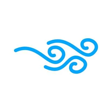 Wind Symbol Minimal Vector Design Stock Illustration