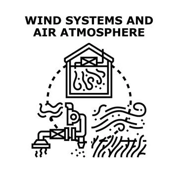 Wind systems and atmosphere air conditioning concept Ilustración de archivo