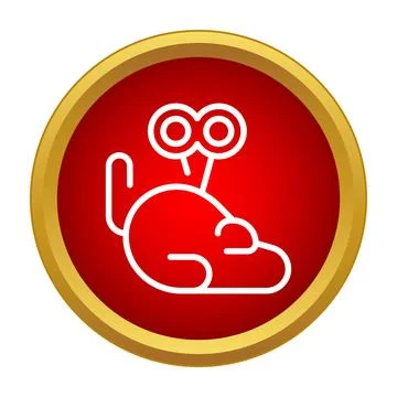 Wind up toy mouse icon on red button Illustrazione stock