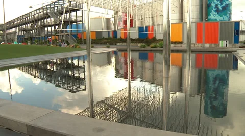 Wind Tree sculpture Silo Park, Auckland Stock Footage 37127554