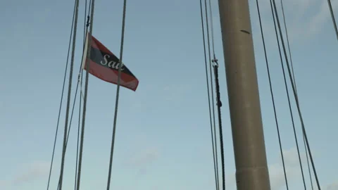The wind trough lines of a sailboat Video stock 146621490
