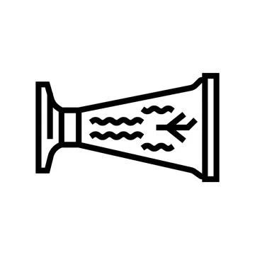Wind tunnel aeronautical engineer line icon vector illustration Stock Illustration