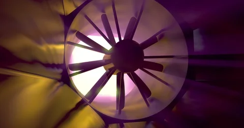 Wind Tunnel closeup in slow motion with volume light, looping animation Stock Footage 106766138