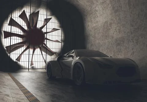 Wind Tunnel Concept Car Stock Illustration