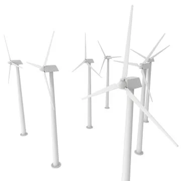 Wind turbine 3d render Stock-Illustration