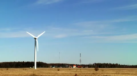 Wind turbine 6-s3d Stock Footage 11360688