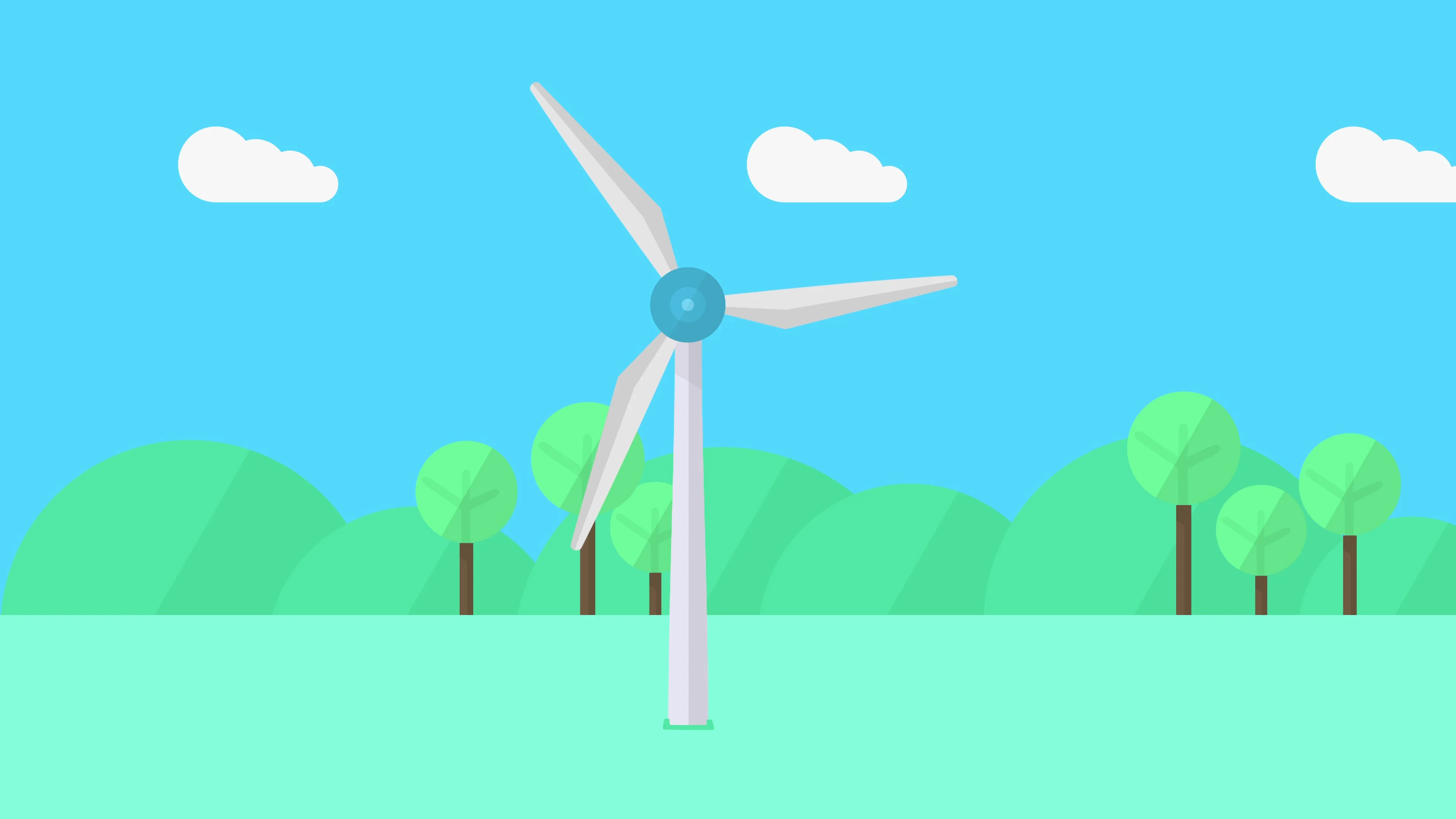 Wind turbine in action, loopable cartoon... | Stock Video | Pond5 Wind turbine in action, loopable cartoon... | Stock Video | Pond5