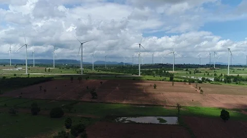 Wind turbine from aerial view. Stock Footage 76204791