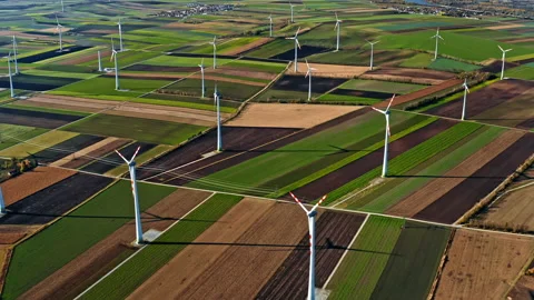 Wind turbine from aerial view Video stock 140635760