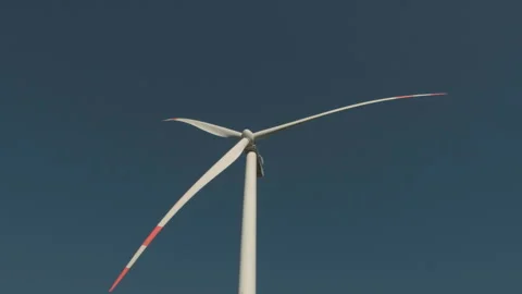 Wind Turbine Against Clear Blue Sky Stock Footage 282927353