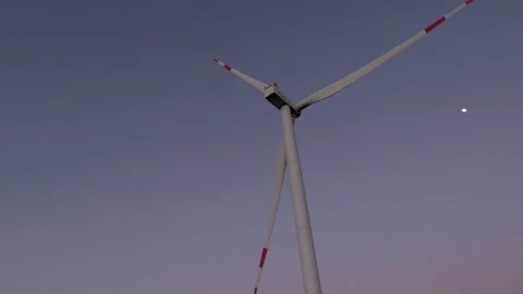Wind Turbine Against Dusk Sky Stock Footage 282926824