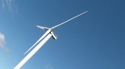Wind Turbine Airplane in backround Stock Footage 52850645