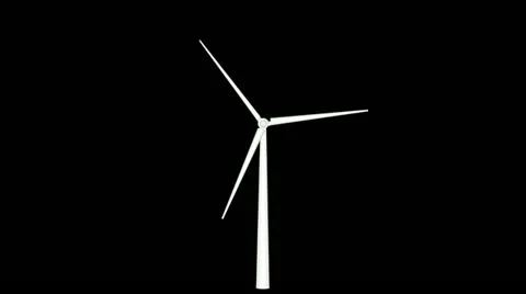 Wind Turbine-Alpha animation Stock Footage 12335334