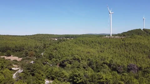 Wind Turbine and forest Stock Footage 335963758