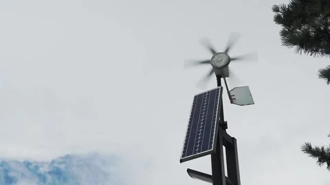 Wind turbine and solar panel Vidéo 338397886