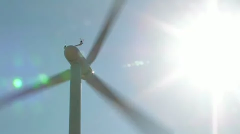 Wind turbine and sun. Stock-Footage 10834396