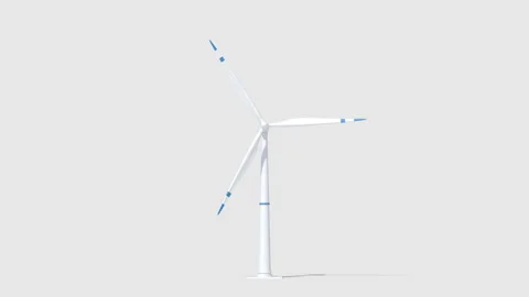 Wind Turbine Animation Front View 動画素材 283383258