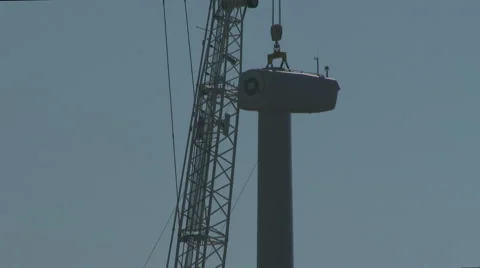 Wind turbine assembly 4 Video stock 40651420