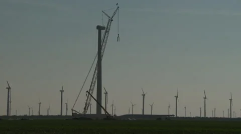 Wind turbine assembly 5 Stock Footage 40651597