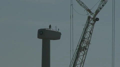 Wind turbine assembly 6 Stock Footage 40651900