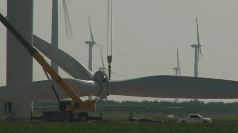 Wind turbine assembly 7 Stock Footage 40653201