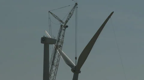 Wind turbine assembly 8 Stock Footage 40653445