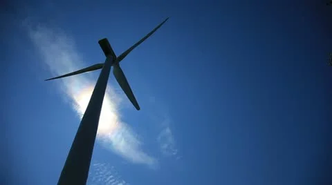 Wind Turbine Back lit Stock-Footage 12118809