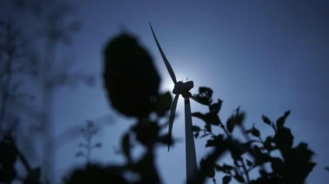 Wind Turbine Back lit Vídeos de archivo 52445297