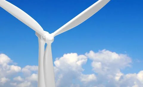 Wind Turbine on background of sky Stock Illustration