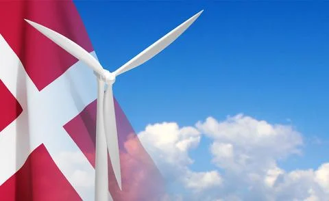 Wind turbine on background of sky Stock Illustration